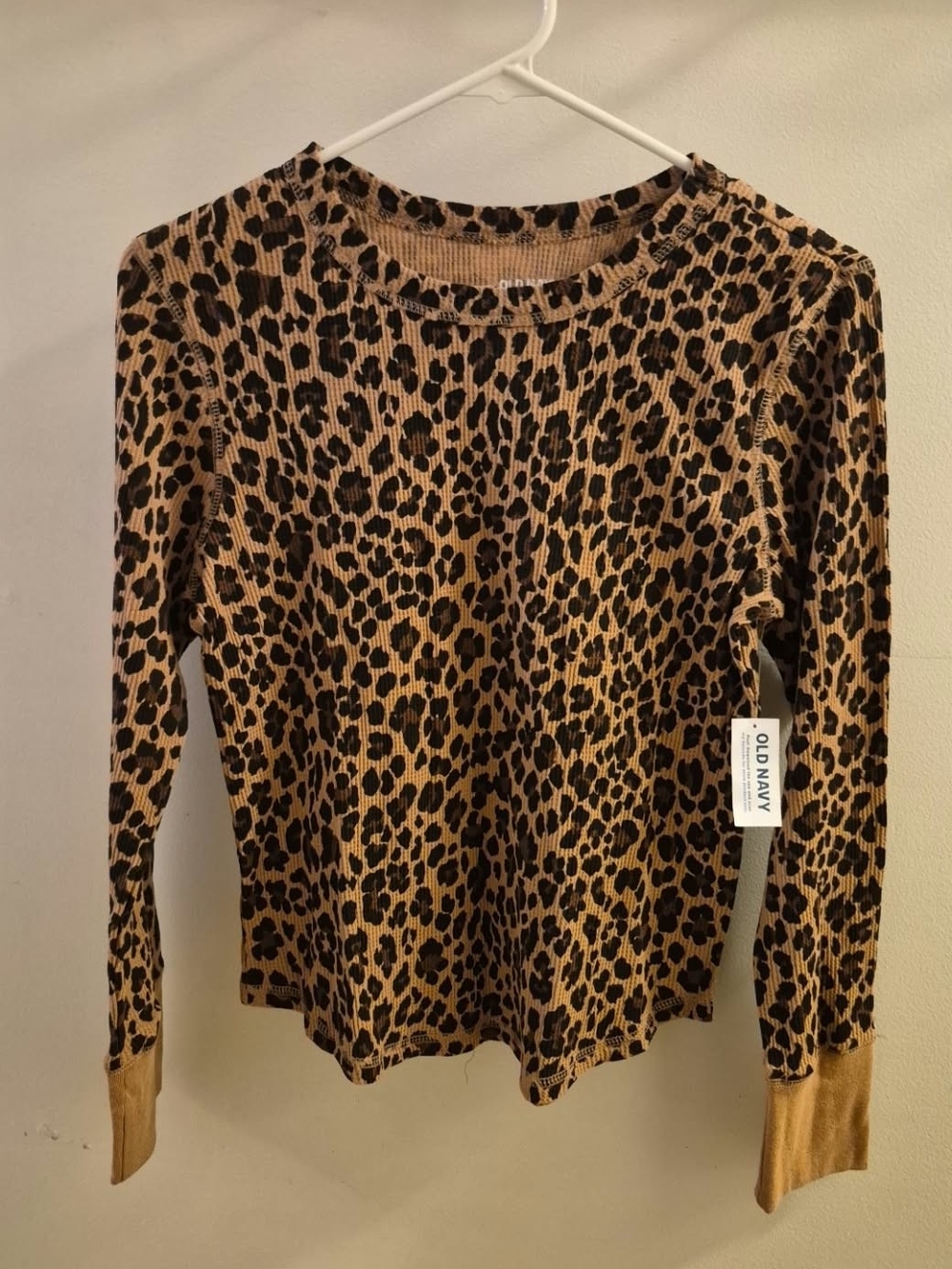 Old Navy Leopard Print Long Sleeve Top Size XL (18) NWT Kids Girls